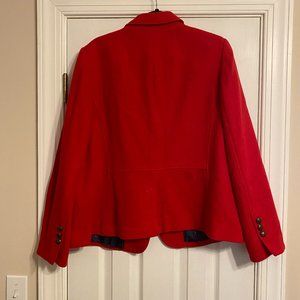 Cherry Red Boiled Wool Blazer size 18